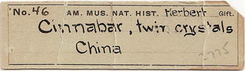label: Cinnabar from the collection of the American Museum of Natural History (NY)